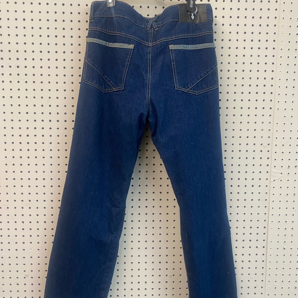 Bootcut Motorcycle Riding Jeans in Deep Blue - Picture 3 of 4